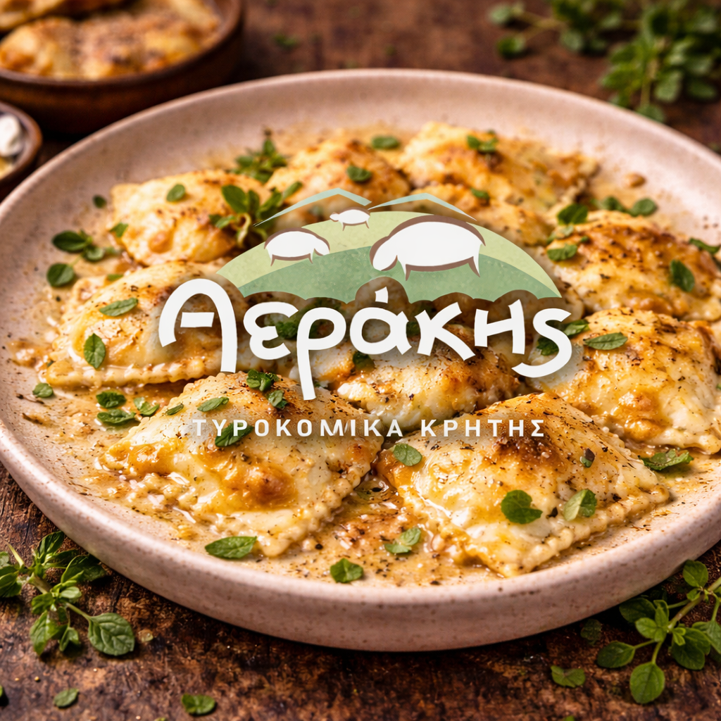 Ραβιόλια με γέμιση Μυζήθρας Κρήτης Αεράκης