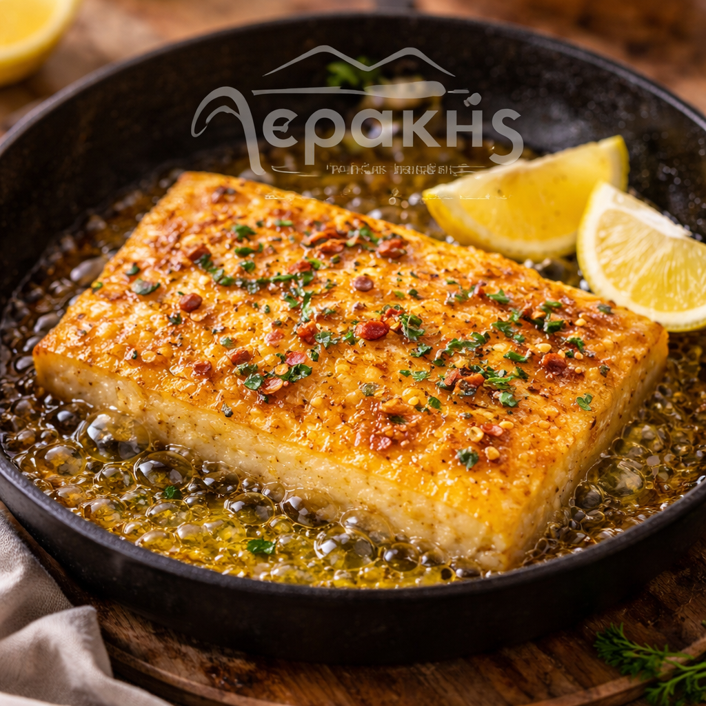 Σαγανάκι Γραβιέρας Κρήτης με μπούκοβο Αεράκης