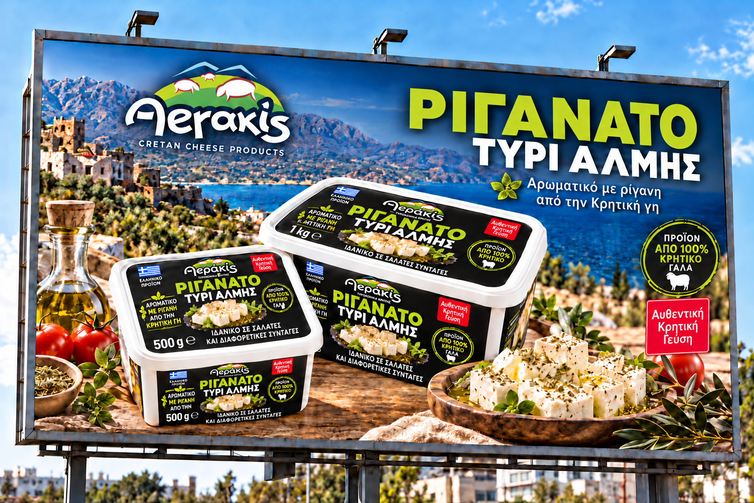 Ριγανάτο Αεράκης με ρίγανη, ελαιόλαδο και κρητικό τραπέζι